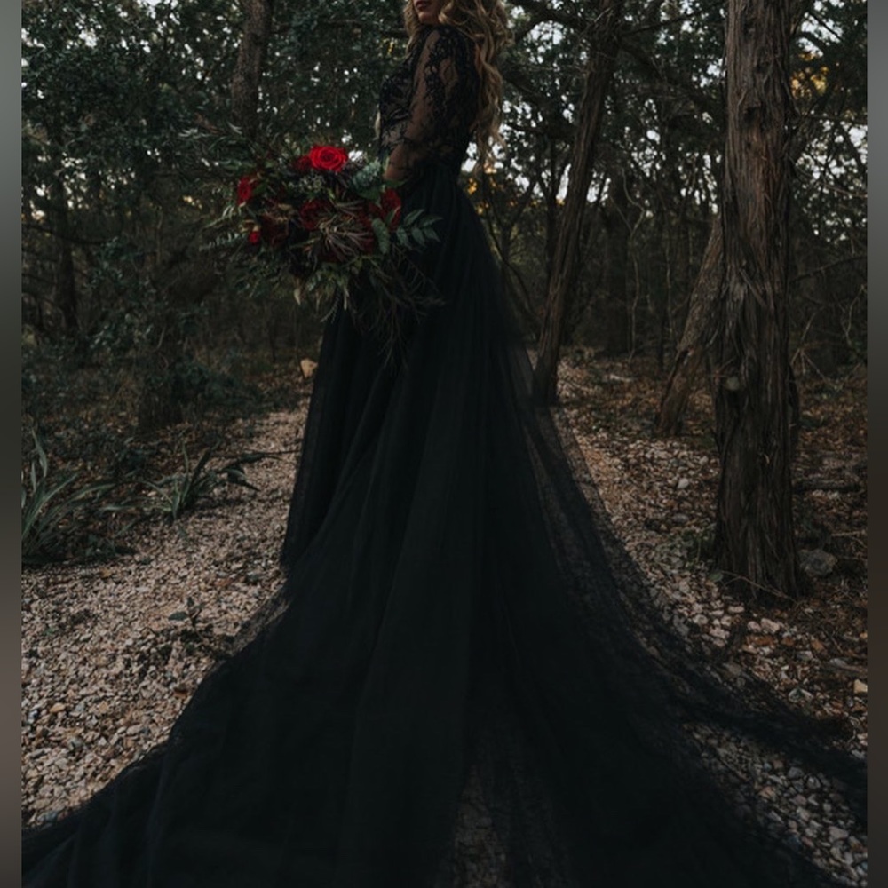 Black Lace Wedding Dress (bodysuit and tulle skirt)